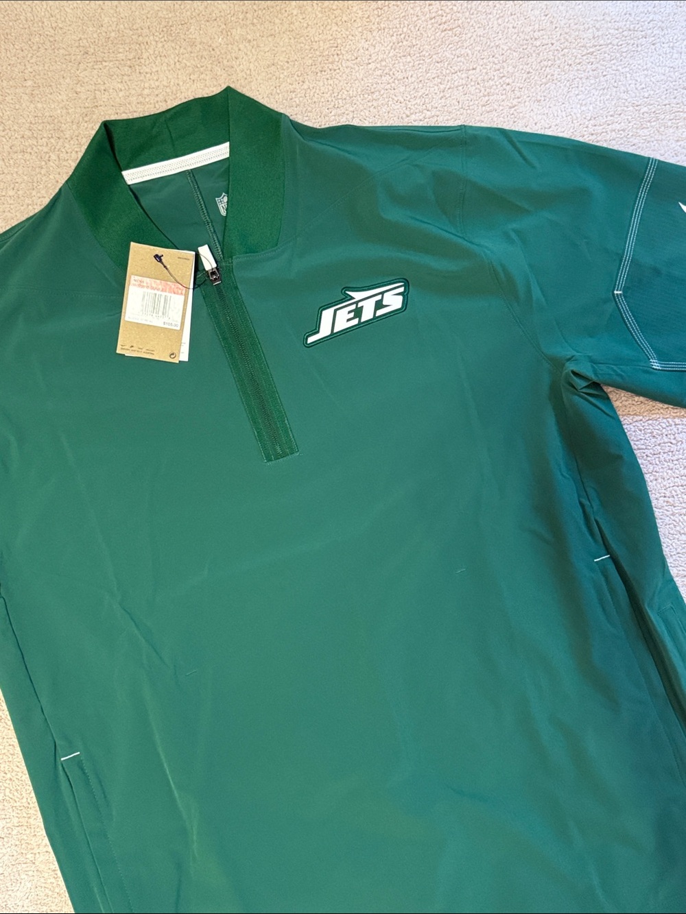 New York Jets Green Quarter-Zip Top NFL NWT